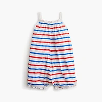 Baby & toddler girls' crinkle-knit striped romper