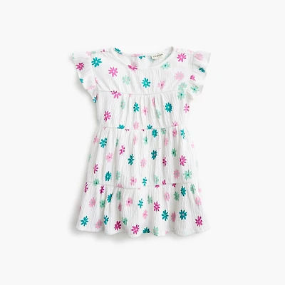 Baby & toddler girls' floral crinkle-knit dress