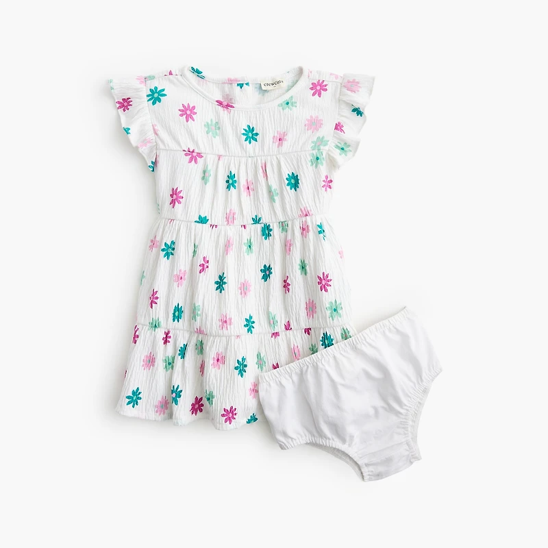 Baby & toddler girls' floral crinkle-knit dress