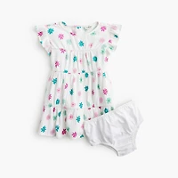 Baby & toddler girls' floral crinkle-knit dress