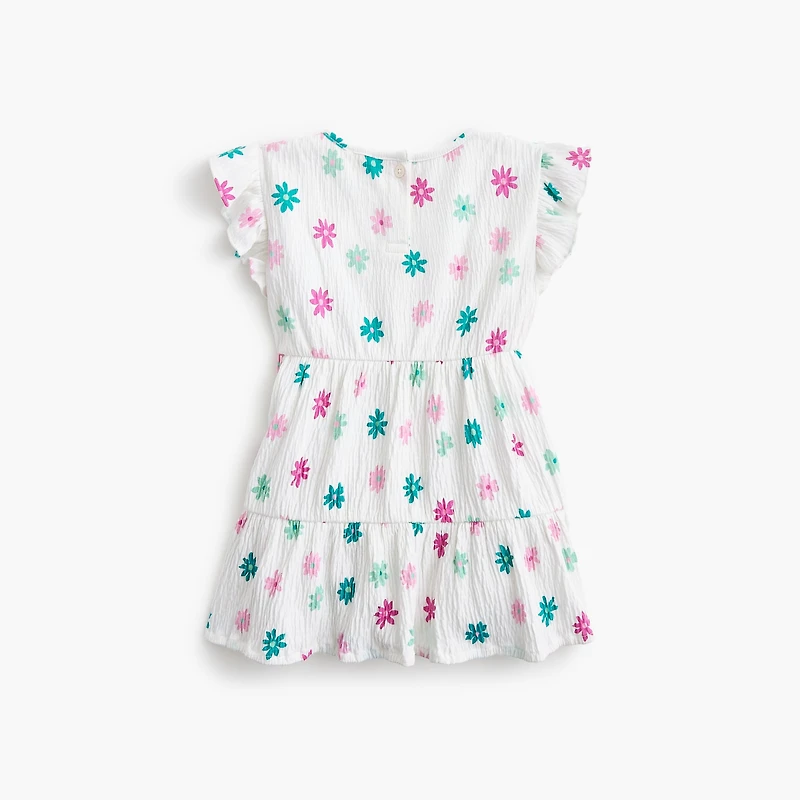 Baby & toddler girls' floral crinkle-knit dress