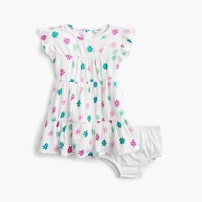 Baby & toddler girls' floral crinkle-knit dress