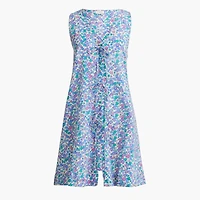 Printed tie-front beach dress