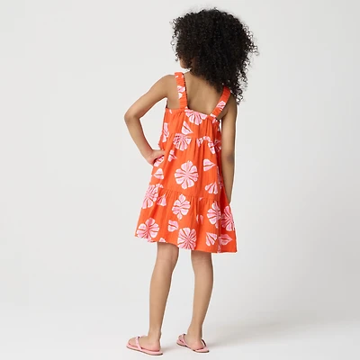 Girls' flower gauze tiered dress