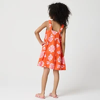 Girls' flower gauze tiered dress