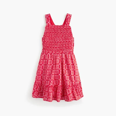 Girls' smocked cross-back dress
