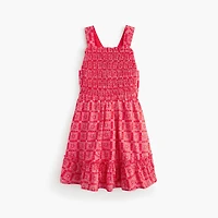 Girls' smocked cross-back dress