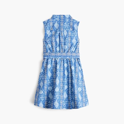 Girls' seashell tie-waist shirt-dress