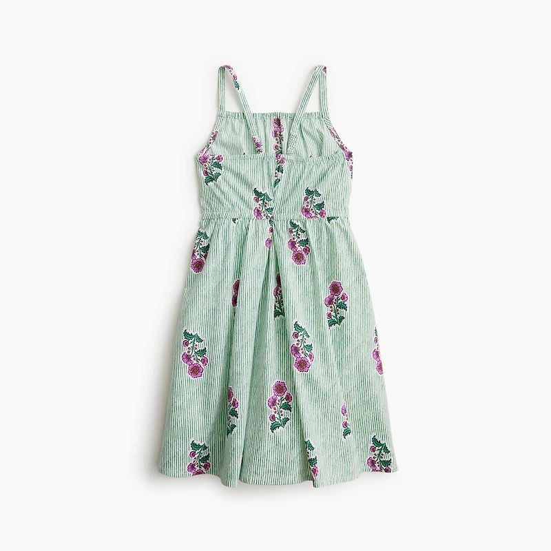Girls' block-print tank dress