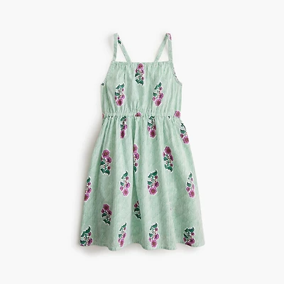 Girls' block-print tank dress