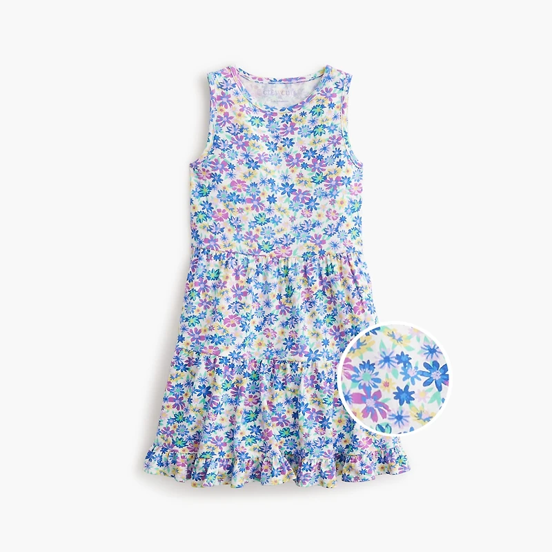 Girls' floral knit tank dress