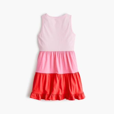 Girls' colorblock knit tank dress