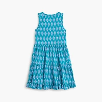 Girls' block-print knit tank dress