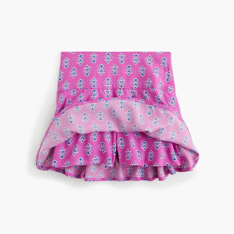 Girls' block-print skort