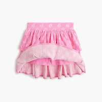 Girls' tiered crinkle-knit skort
