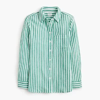 Striped gauze button-up shirt