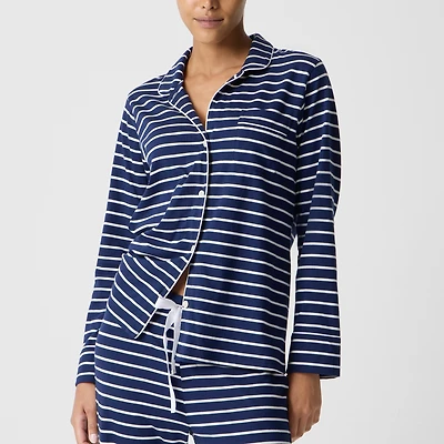 Long-sleeve knit pajama set