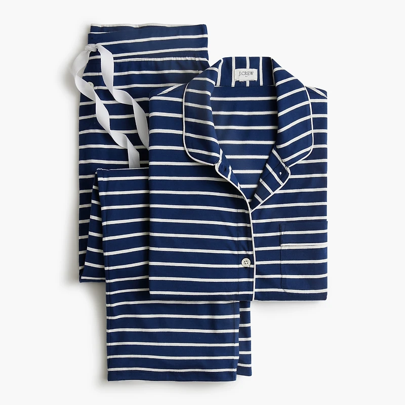 Long-sleeve knit pajama set