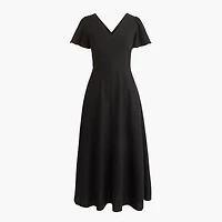 Petite linen-blend midi dress