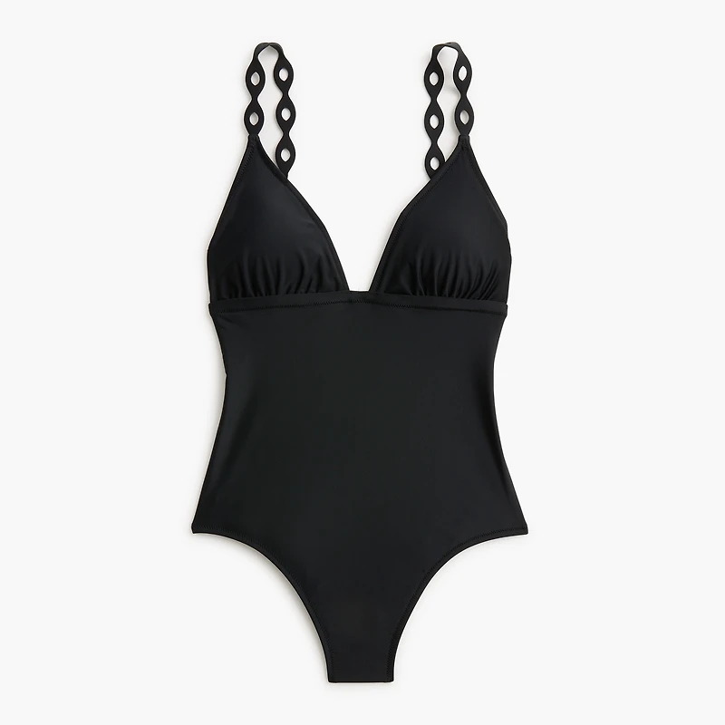 Cutout strap one-piece swimsuit