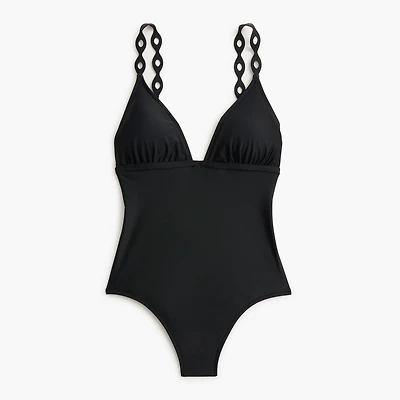 Cutout strap one-piece swimsuit