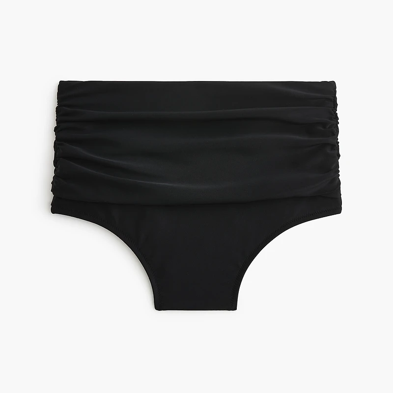 High-waisted ruched bikini bottom
