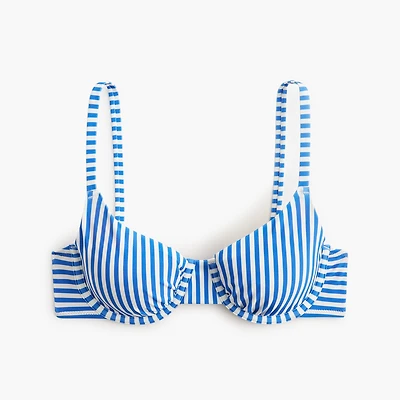 Striped underwire bikini top