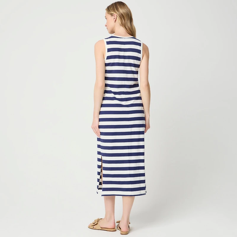 Striped knit midi dress
