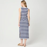 Striped knit midi dress