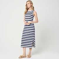 Striped knit midi dress