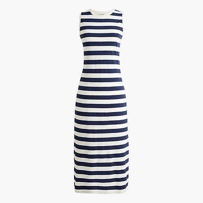 Petite striped knit midi dress