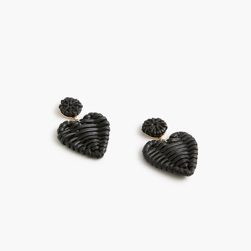 Woven heart statement earrings