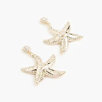 Crystal pavé starfish statement earrings