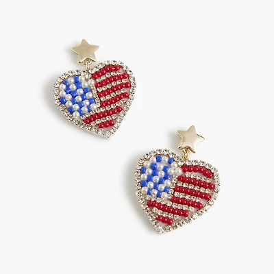 Heart flag statement earrings