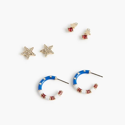 Patriotic stud earrings set