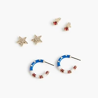 Patriotic stud earrings set