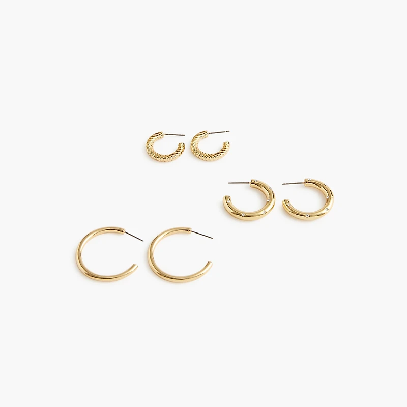Nautical links hoop earrings set