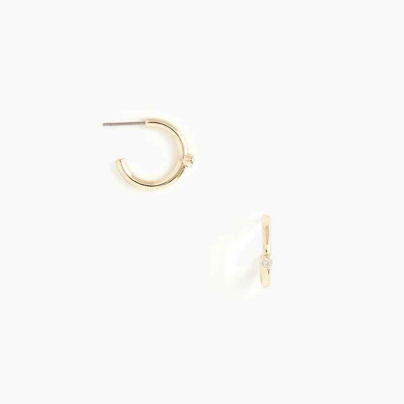 Delicate crystal hoop earrings