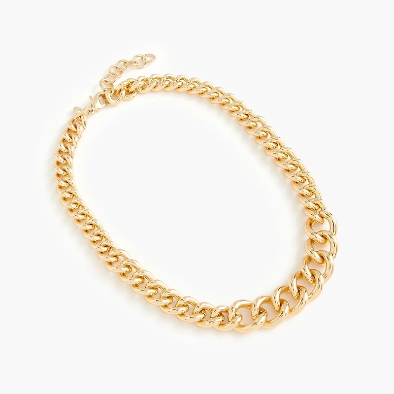 Curb chain statement necklace