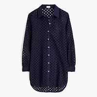 Button-front eyelet beach dress