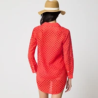 Button-front eyelet cover-up