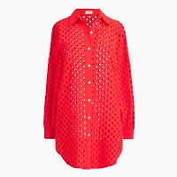 Button-front eyelet cover-up