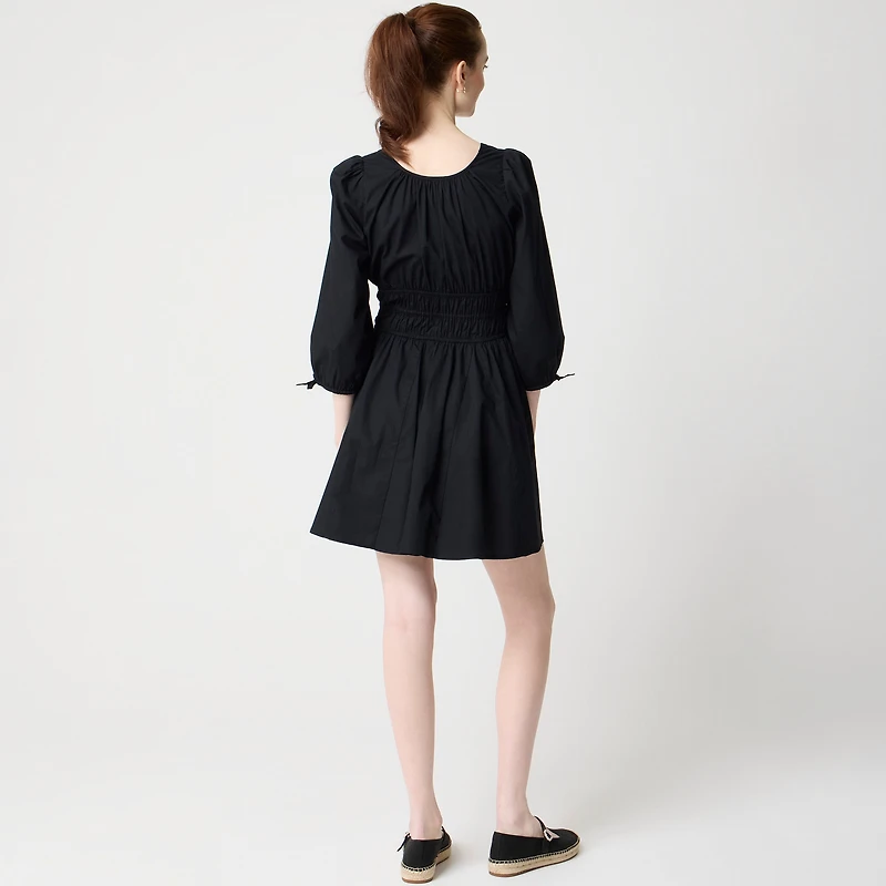 Smocked-waist mini dress