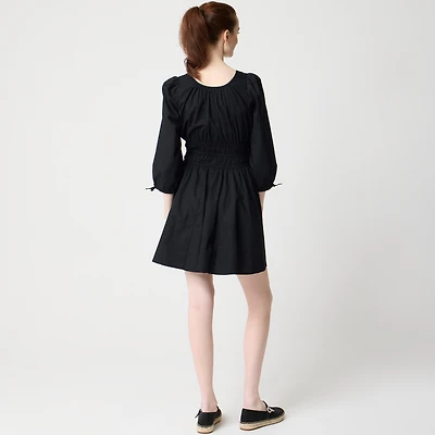 Smocked-waist mini dress