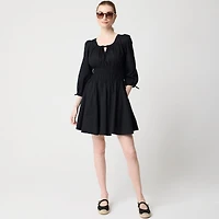 Smocked-waist mini dress