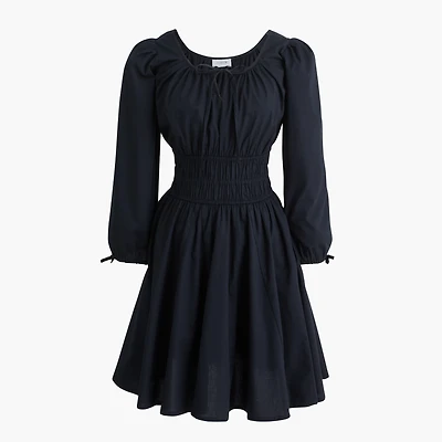Smocked-waist mini dress