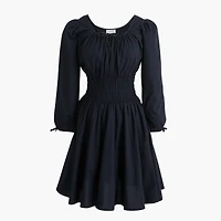 Smocked-waist mini dress