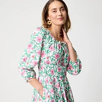 Smocked-waist mini dress