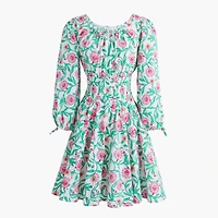 Smocked-waist mini dress