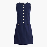Linen-blend button-front mini dress